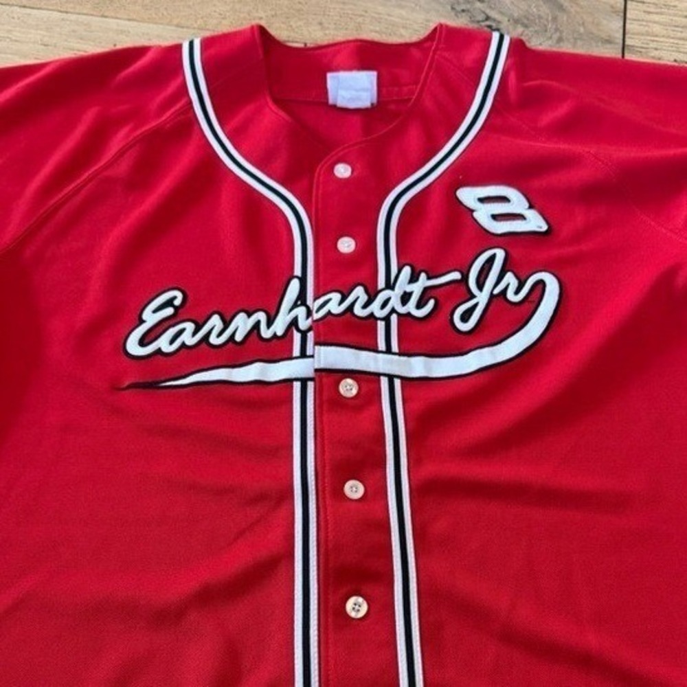 NASCAR Dale Earnhardt Jr 8 Chase Authentics Red Baseball Jersey Large (1247)